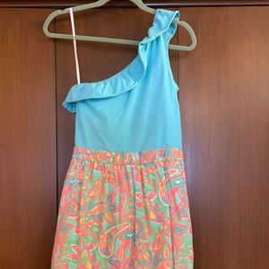 Lilly Pulitzer one-shoulder ruffle dress